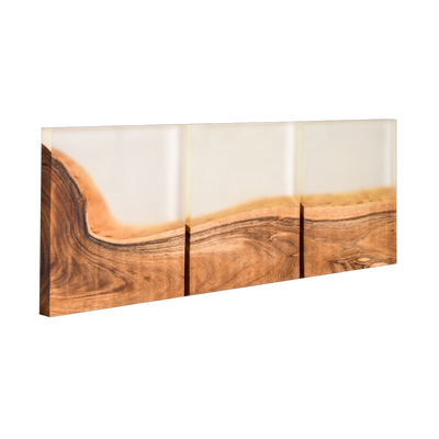 Handcrafted Acacia Wood Wall Panel with Transparent Resin Inlay (40 cm x 40 cm)