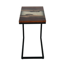 Premium Side Table – Sheesham Wood with Translucent Black Resin Finish
