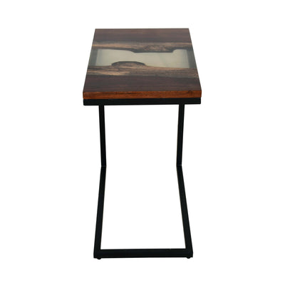 Premium Side Table – Sheesham Wood with Translucent Black Resin Finish