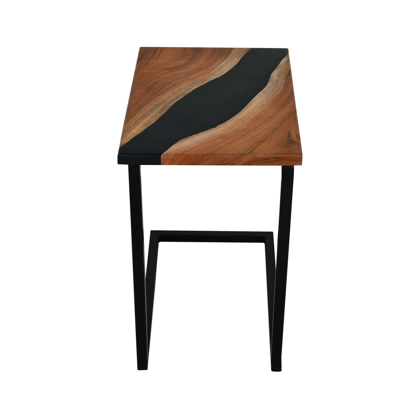 Premium Side Table – Acacia Wood with Black Resin Finish