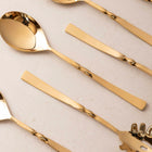 Serving Spoons Set of 6 - Twisted Gold