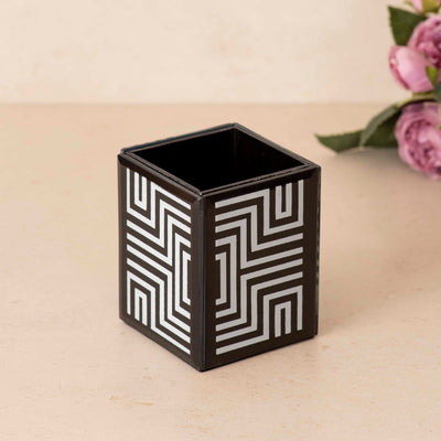 Maze Glass Bathroom Set of 3 Black & White