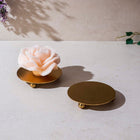 Rose Candles with Candle Plates - Set of 2