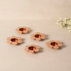 Petal Tlight holder with tlights set of 5 - Rose Gold