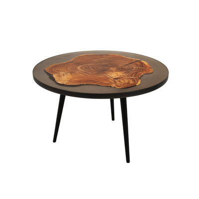 Acacia Wood Coffee Table Set – Tinted Grey Finish