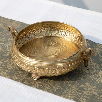 Traditional Peacock Urli Gold XL