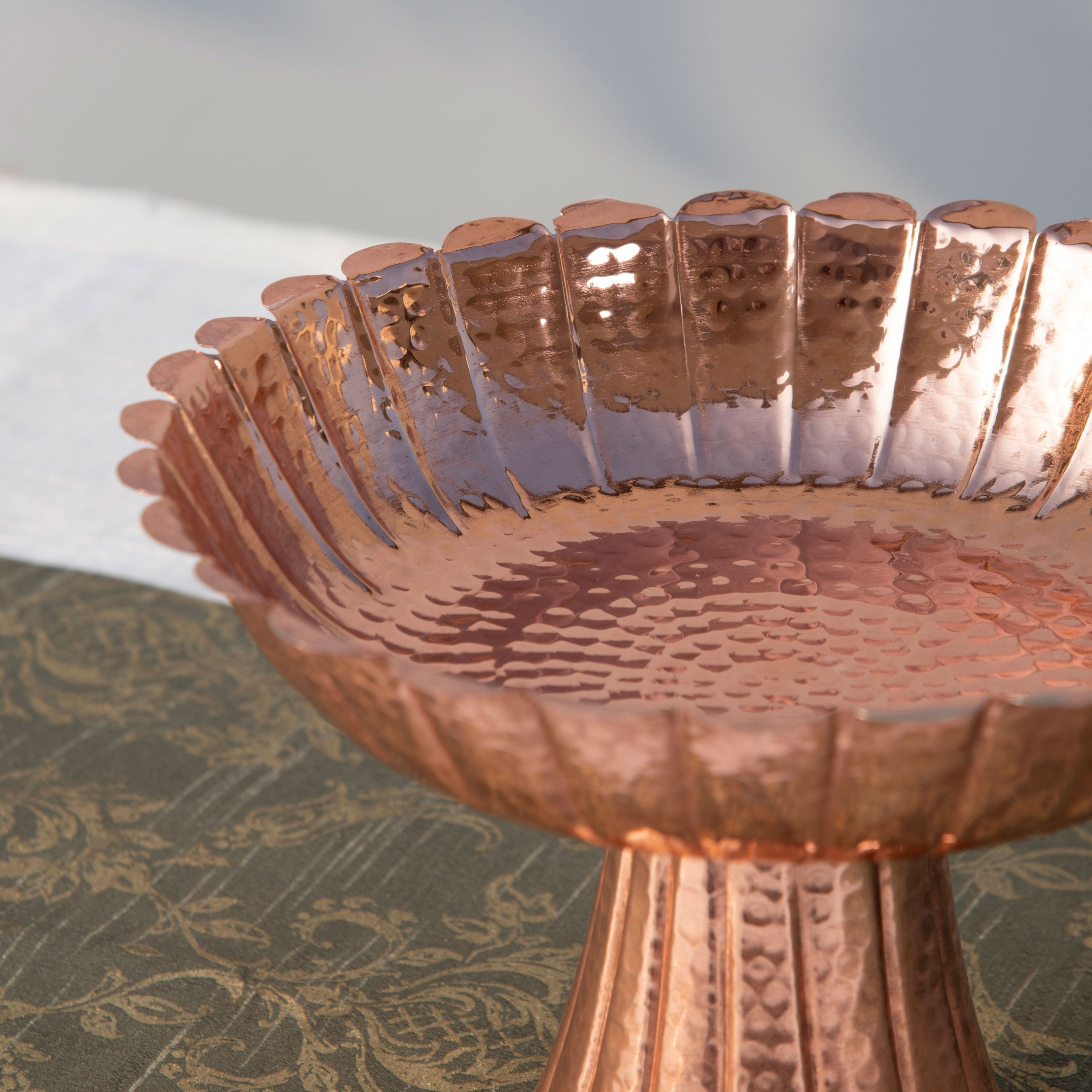 Floral Deep bowl on Stand Rose Gold