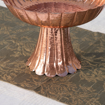 Floral Deep bowl on Stand Rose Gold