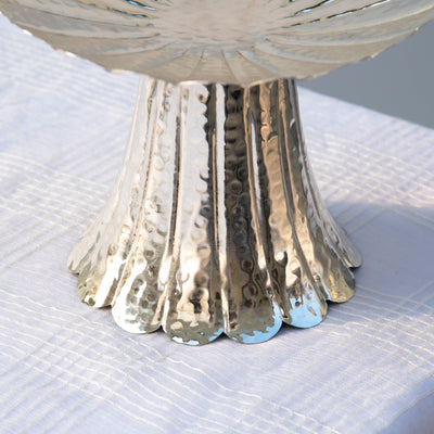 Floral Taper Stand Silver Plated - Brass