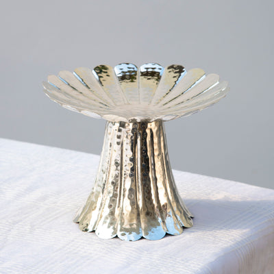 Floral Taper Stand Silver Plated - Brass