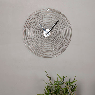 Silver Spiral Clock