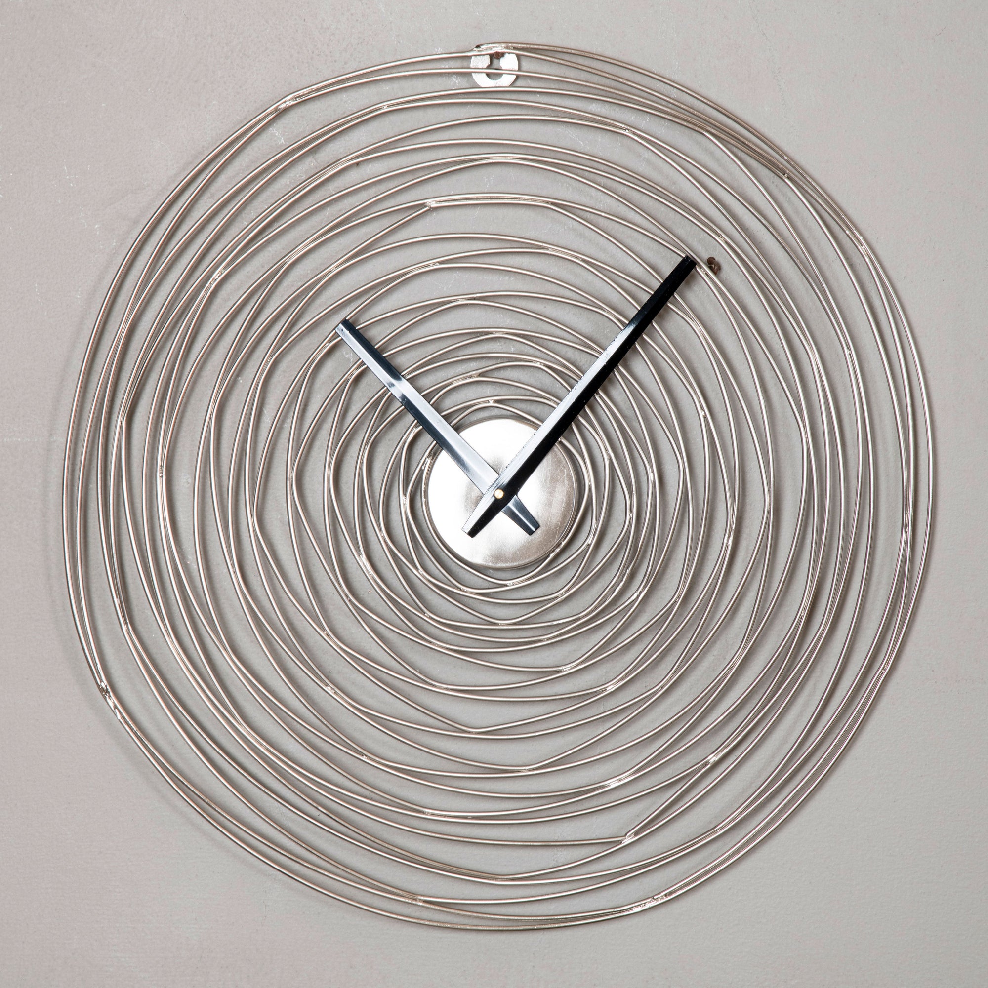 Silver Spiral Clock