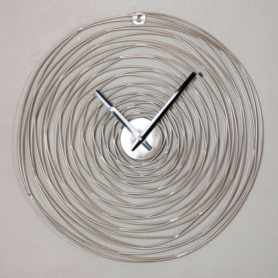 Silver Spiral Clock