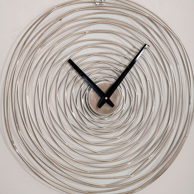 Silver Spiral Clock