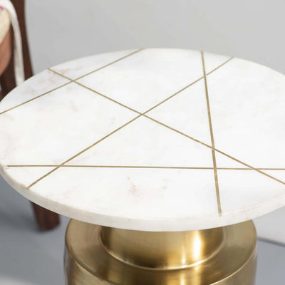 Cairo Table with Brass inlay Marble