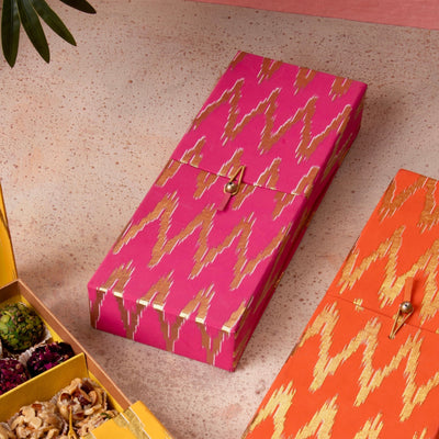 Ikat Pink 3 Partition Box