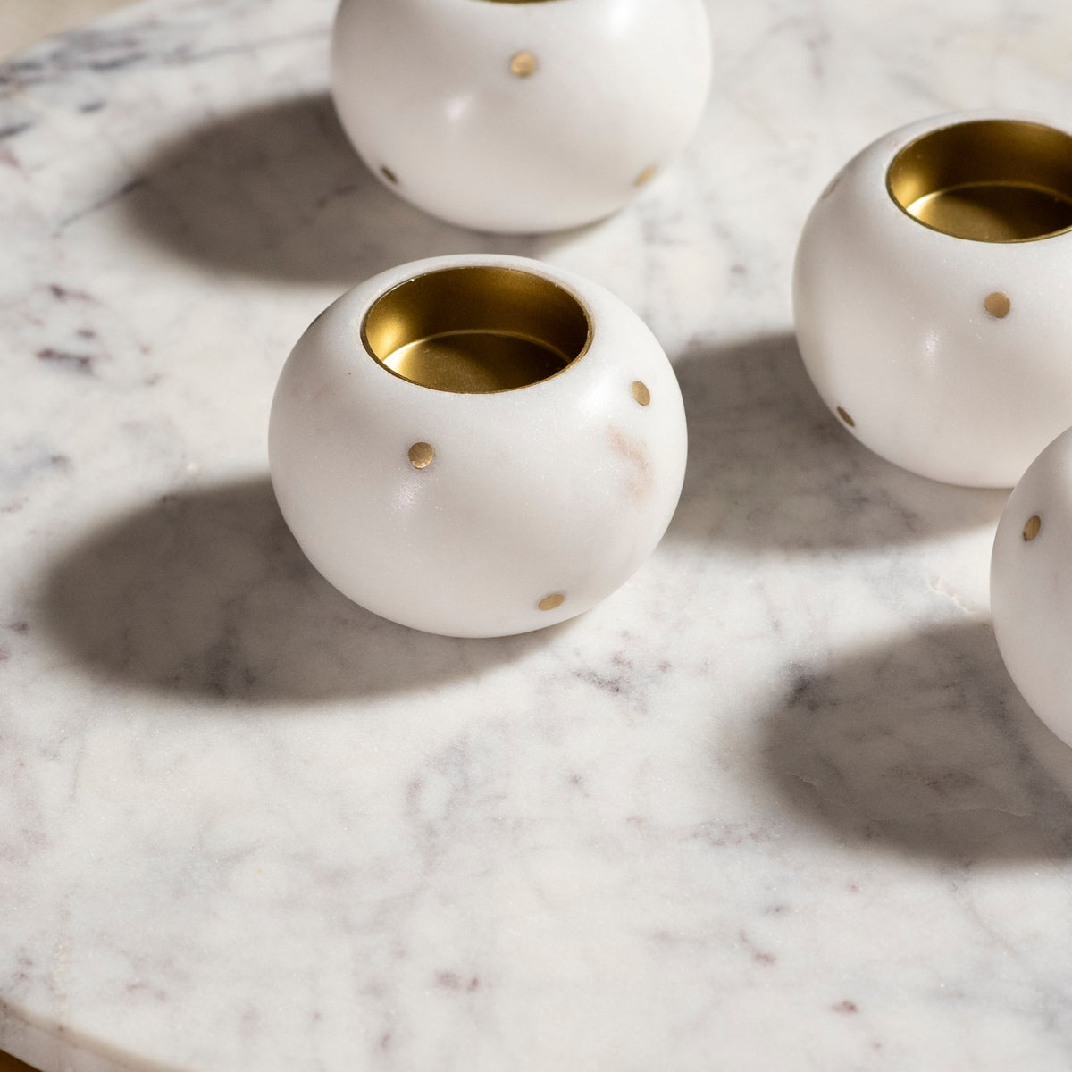Set of 3 - Polka Dot Tealight Holders