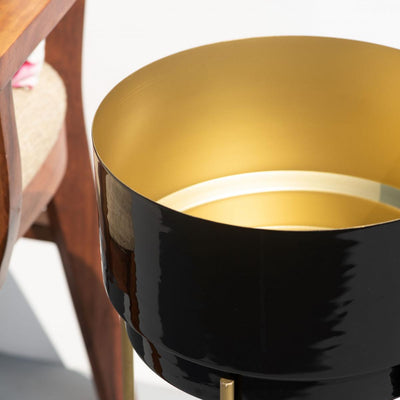 Pitch Black Enamel Planters Set of 2