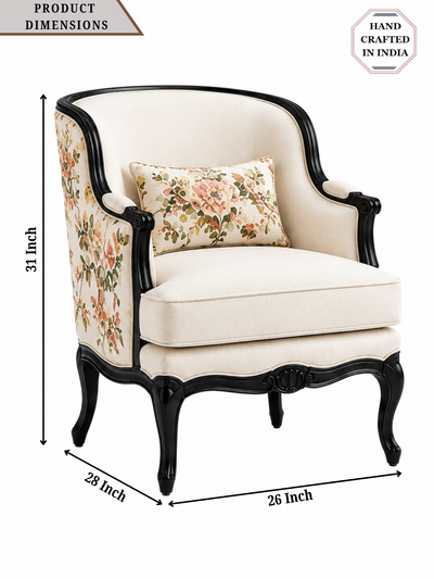 Zoria Floral Wing Accent Chair