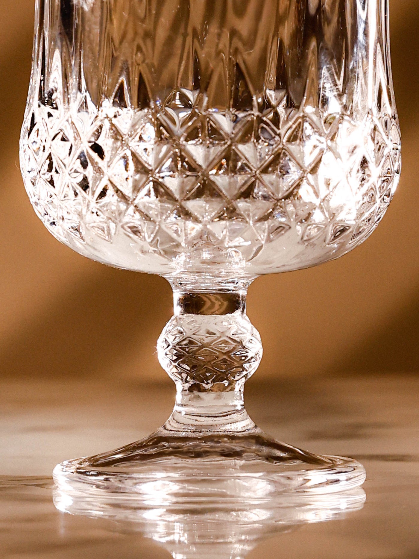 Diamond Cut Goblet Glass _ Set of 6