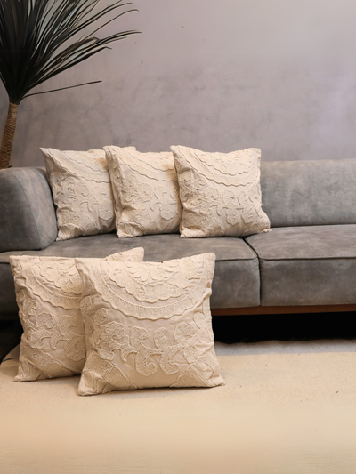 Elegant Flora Tufted Cushion Cover - Set of 5