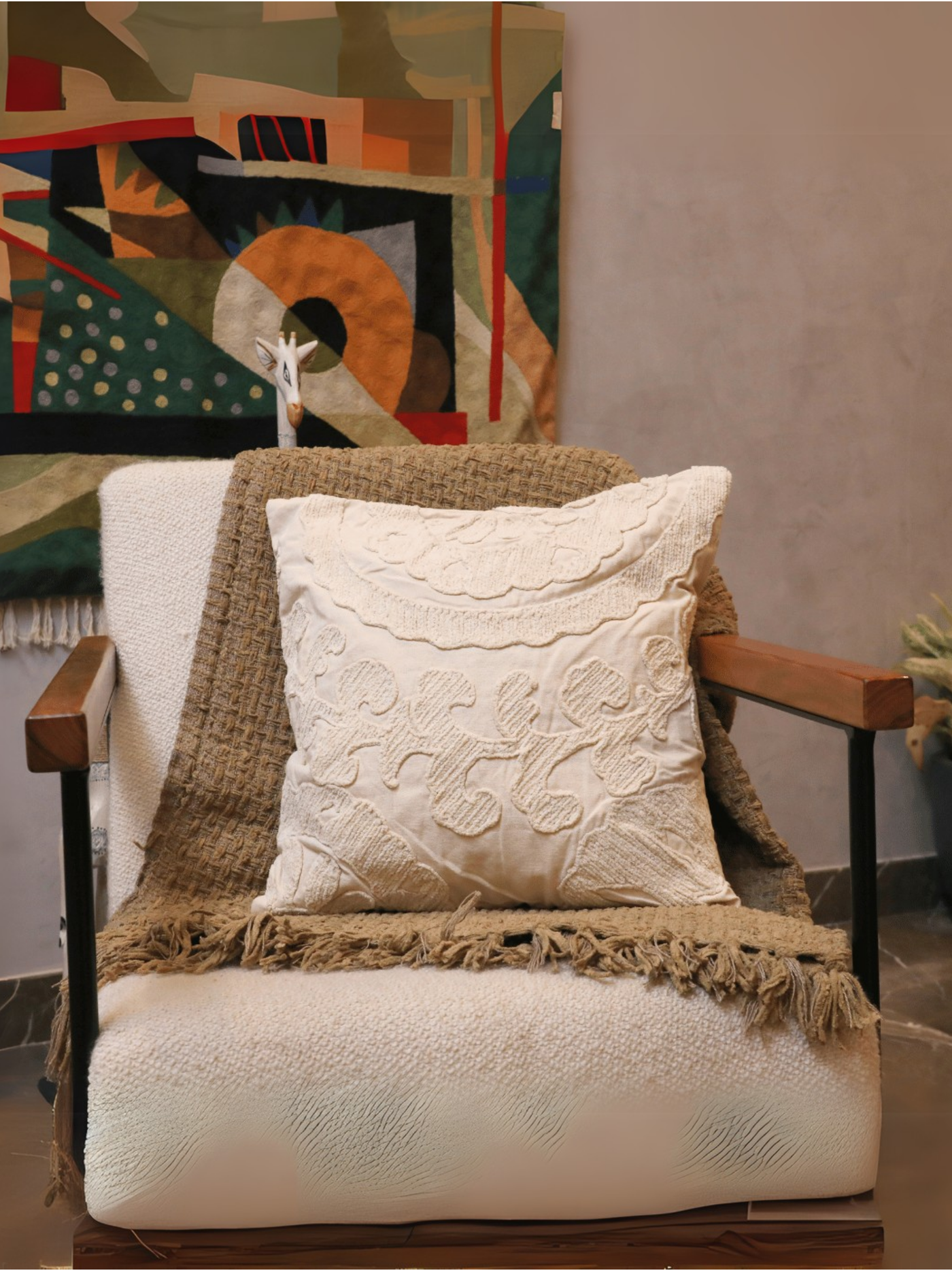 Elegant Flora Tufted Cushion Cover