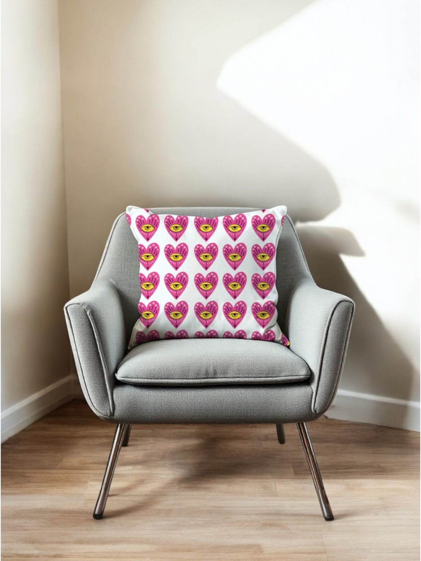 Eye of Love Cushion Cover for Valentine - Velvet - 16x16in