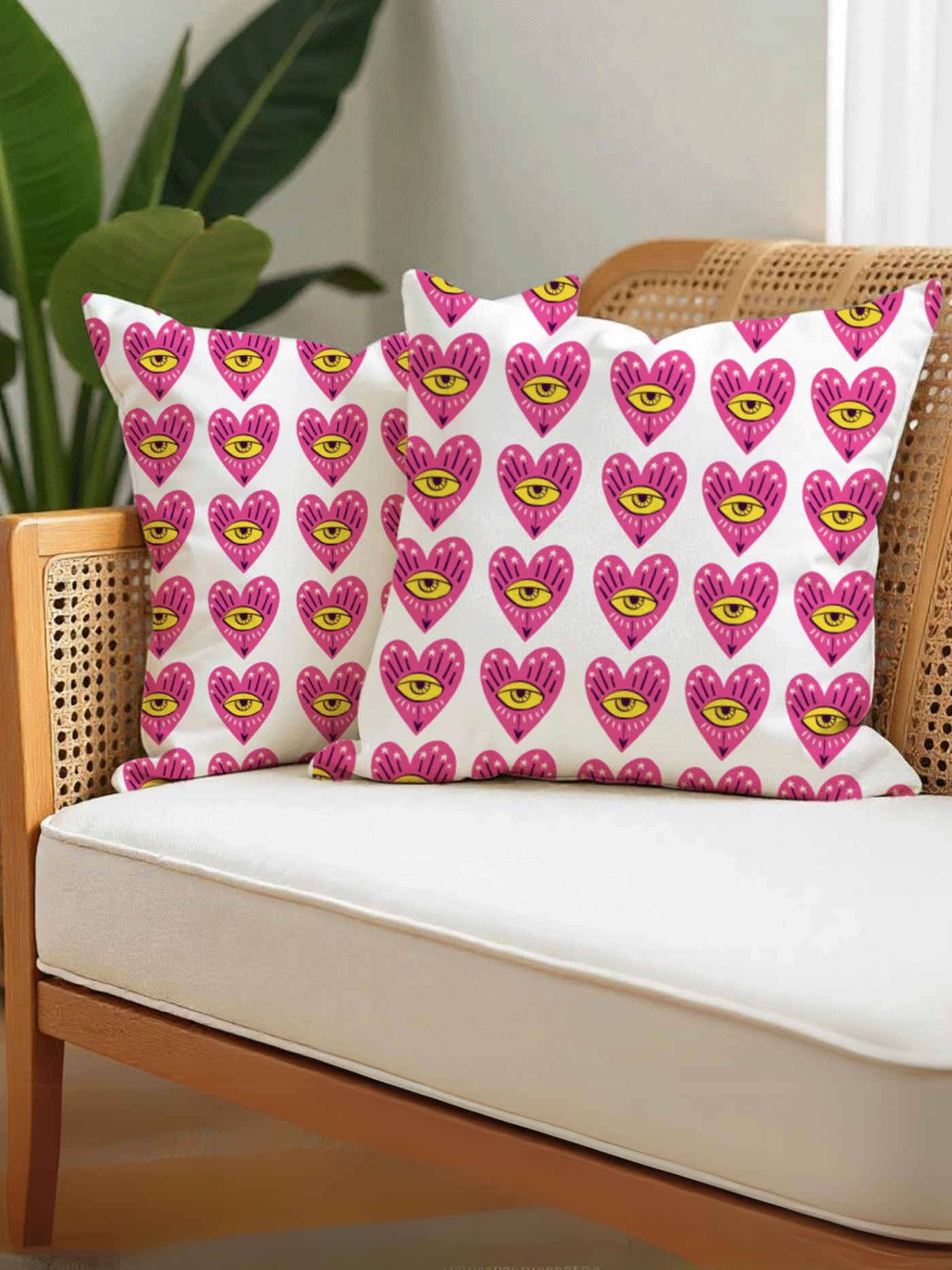 Eye of Love Cushion Cover for Valentine - Velvet - 16x16in