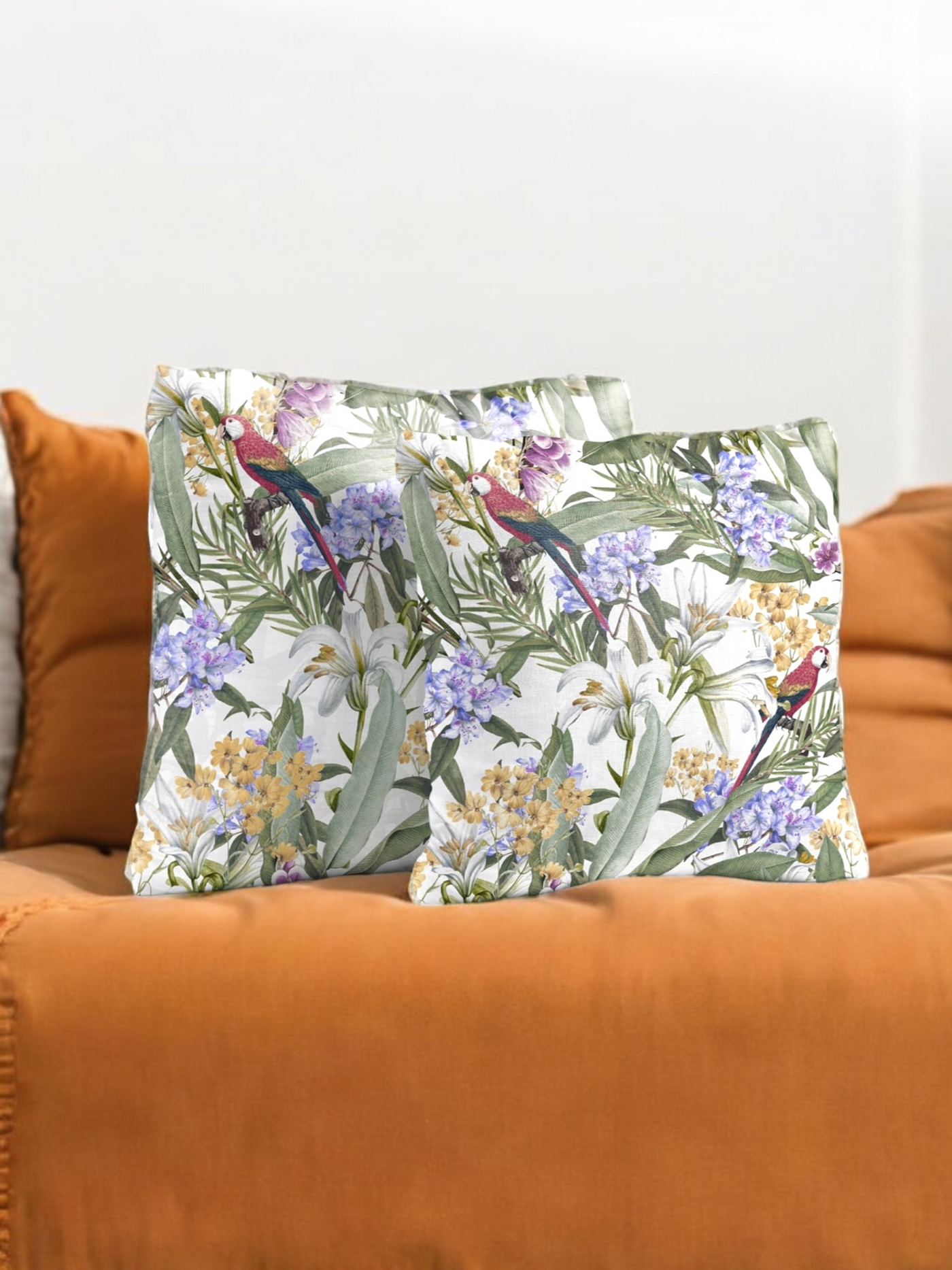 Eden's Parrot Velvet Cushion Cover