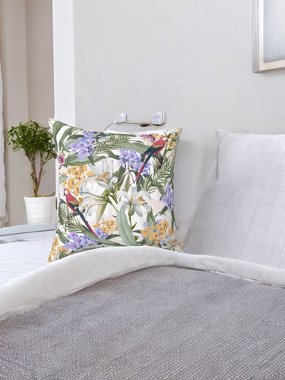 Eden's Parrot Velvet Cushion Cover