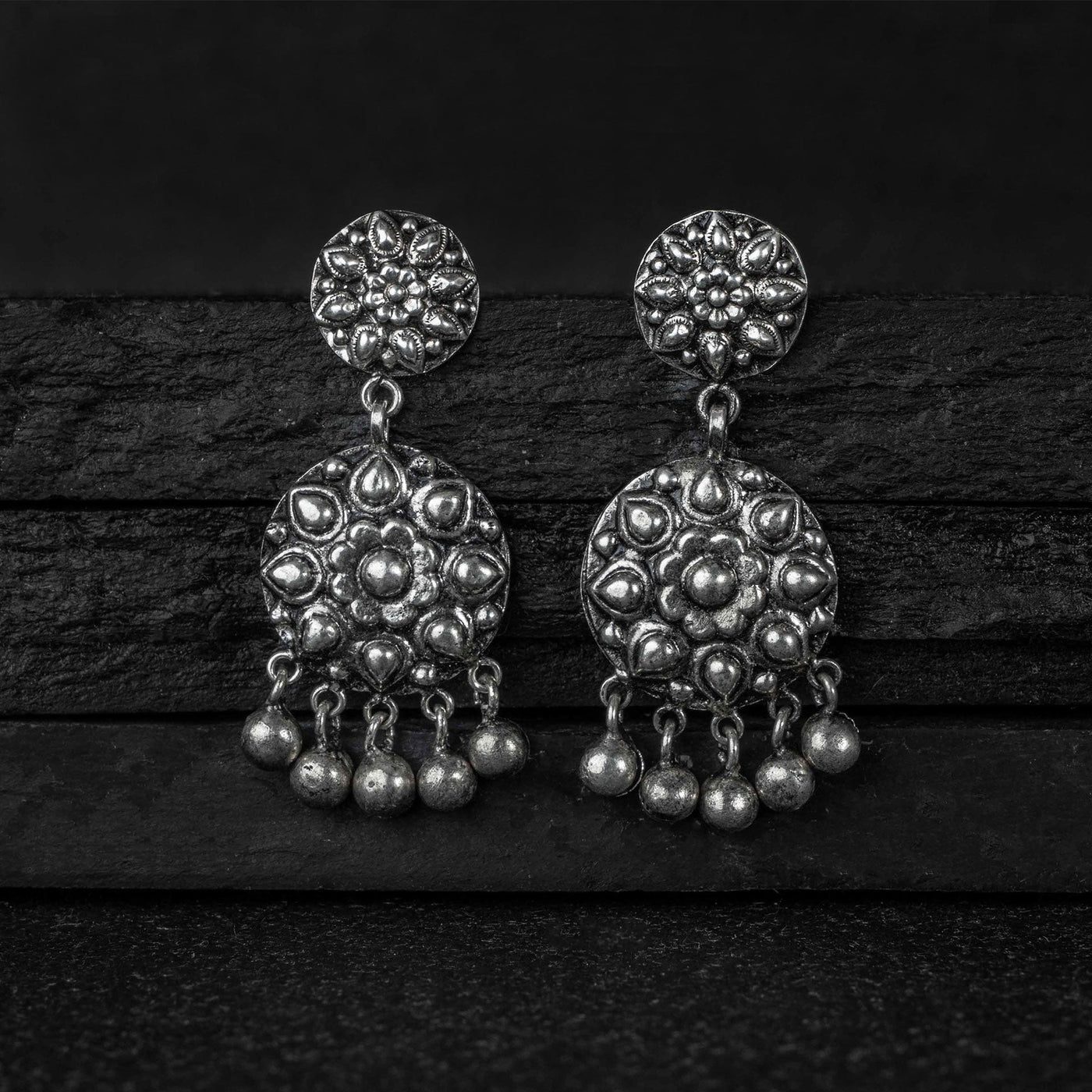Chandak Silver Drops Earrings