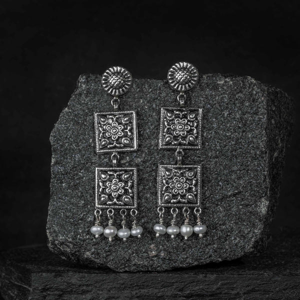Chaukhandi Danglers Silver Earrings Designs