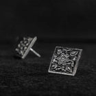 Chaukhandi Silver Studs Earrings