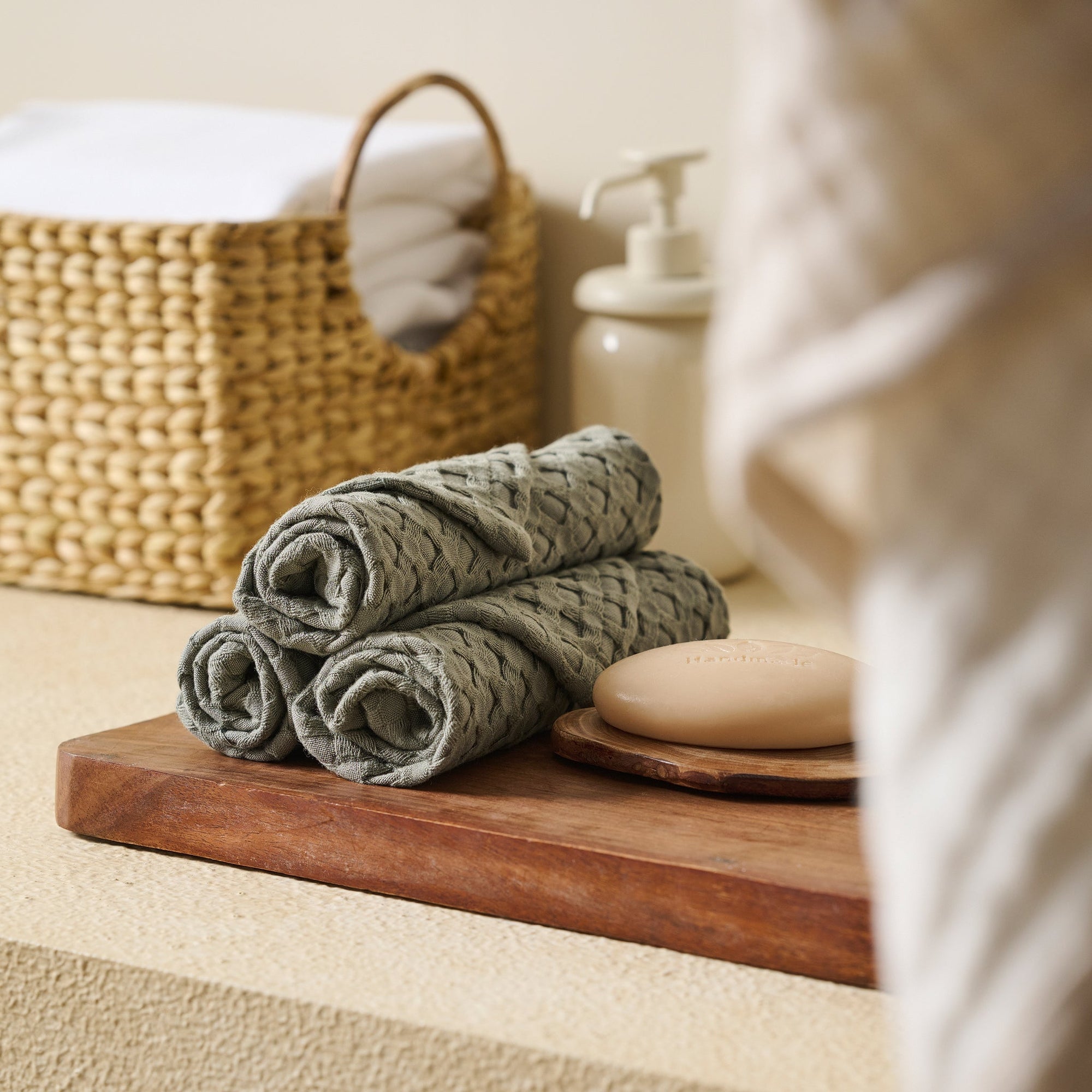 Eucalyptus | Cotton Bamboo | Waffle | Face Towel