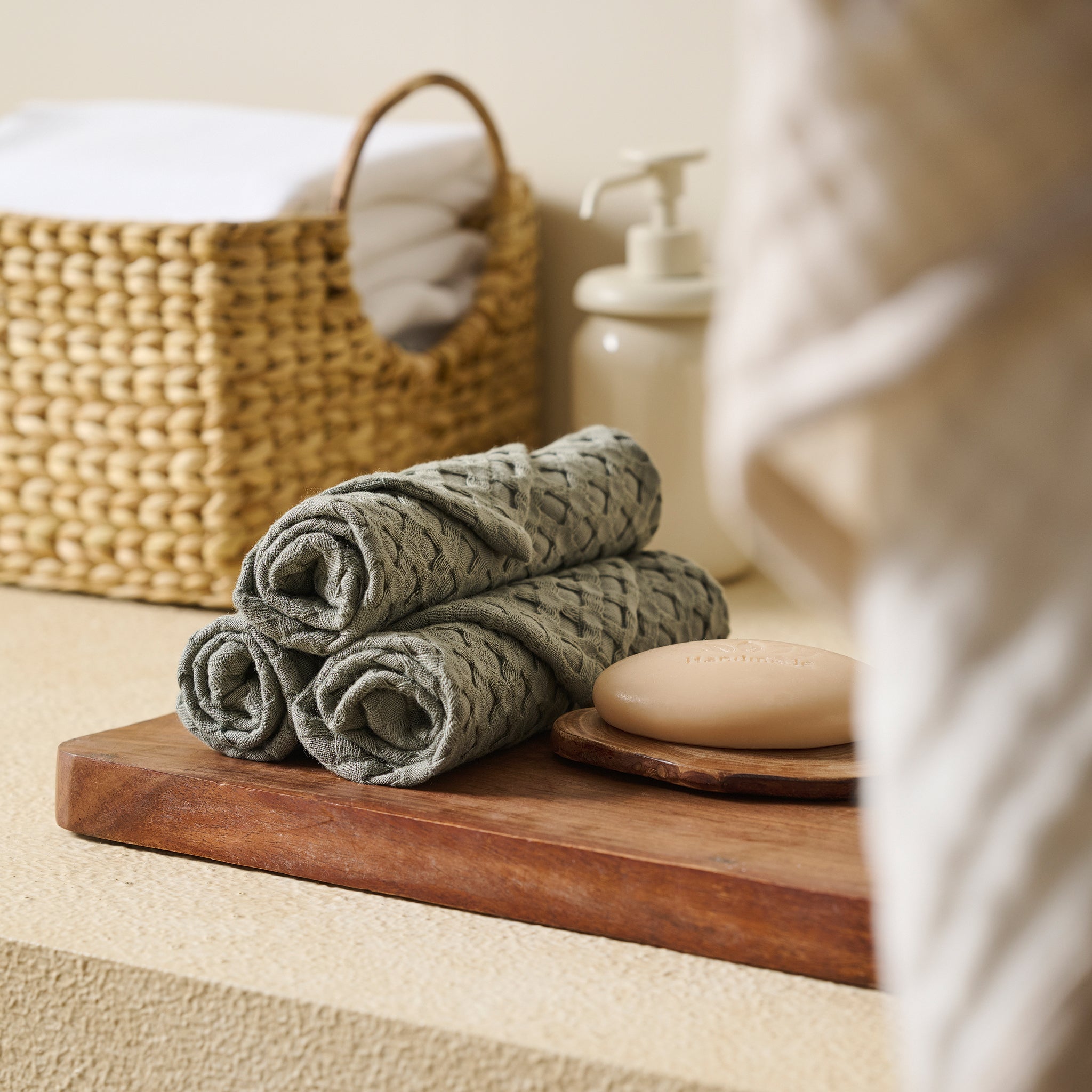 Eucalyptus | Cotton Bamboo | Waffle | Face Towel