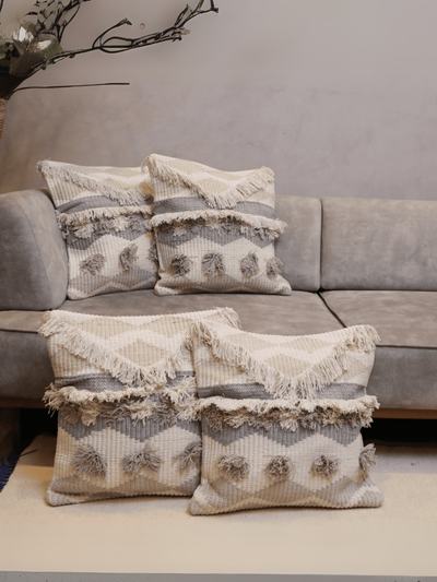 Earthy Waves Tufted Cushion Cover - Set of 5