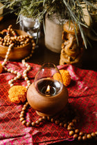 Terracotta Diya | Glass Oil Lamp