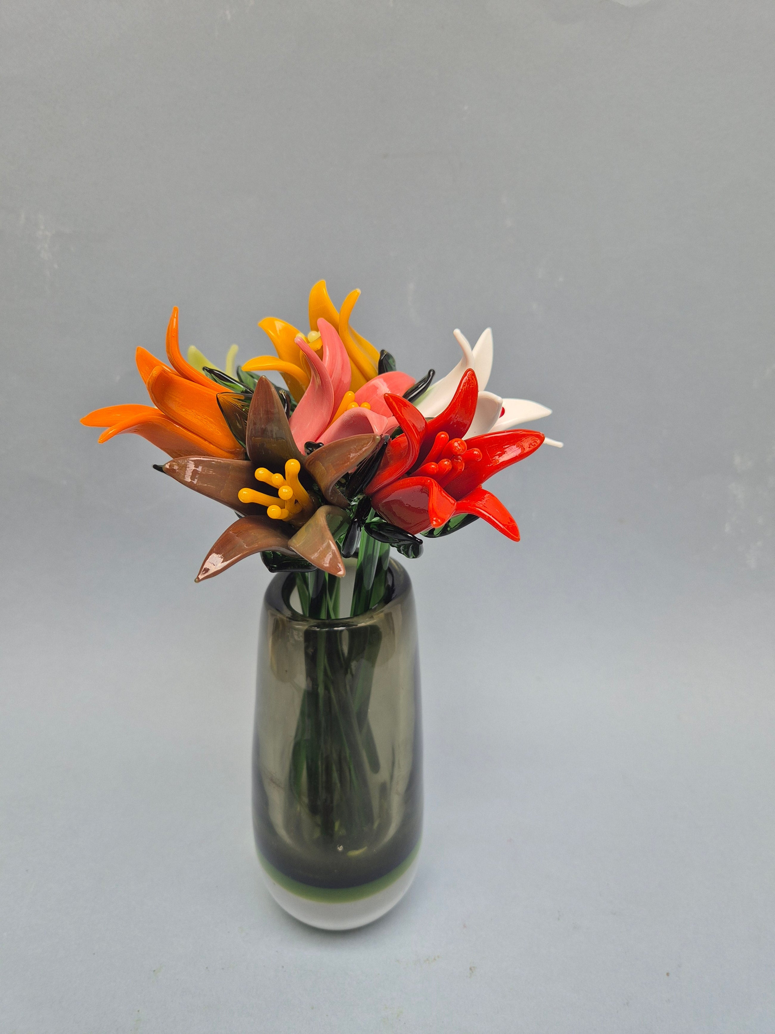 Tinsel Lily Glass Flower Stem - Earthy Brown