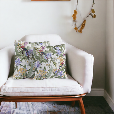 Eden's Parrot Velvet Cushion Cover