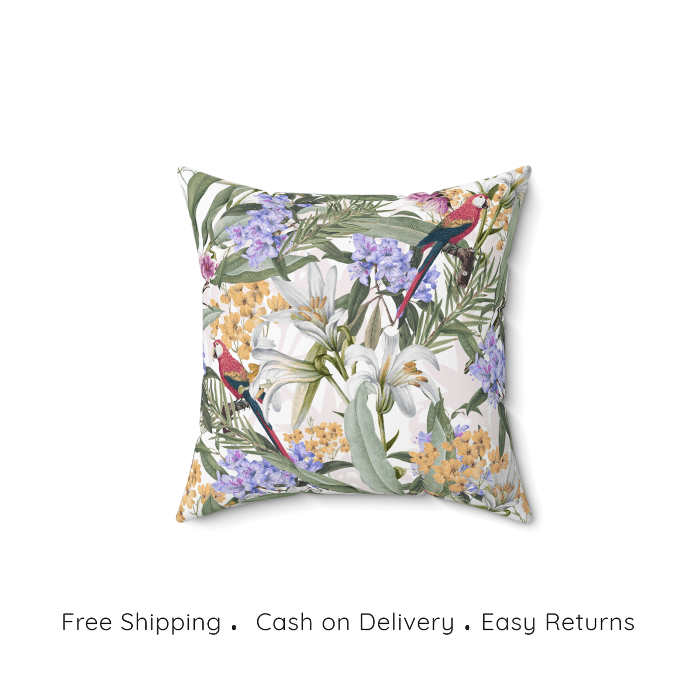 Eden's Parrot Velvet Cushion Cover