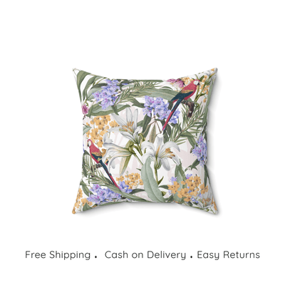Eden's Parrot Velvet Cushion Cover
