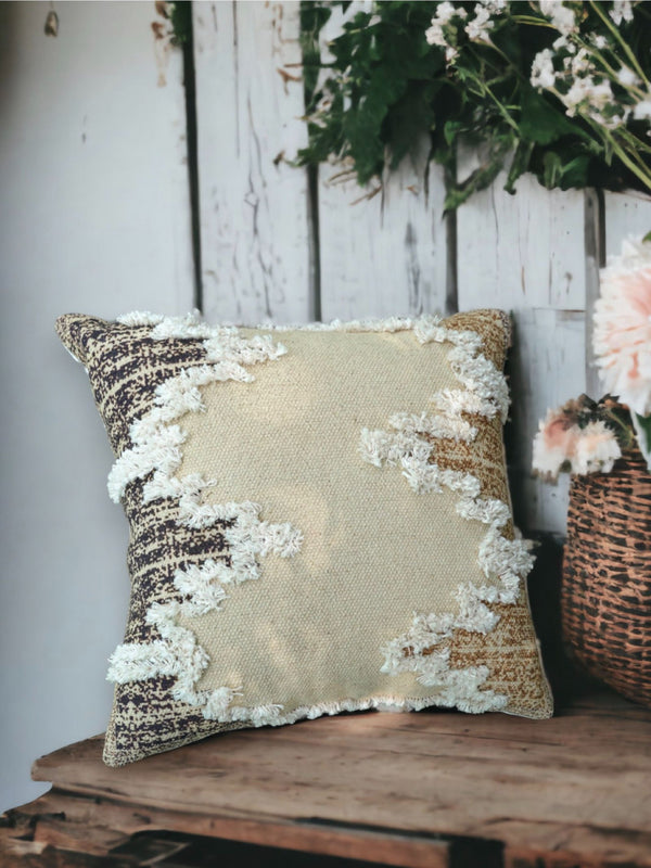 Cushion Cover - Edger Embroidered Cotton