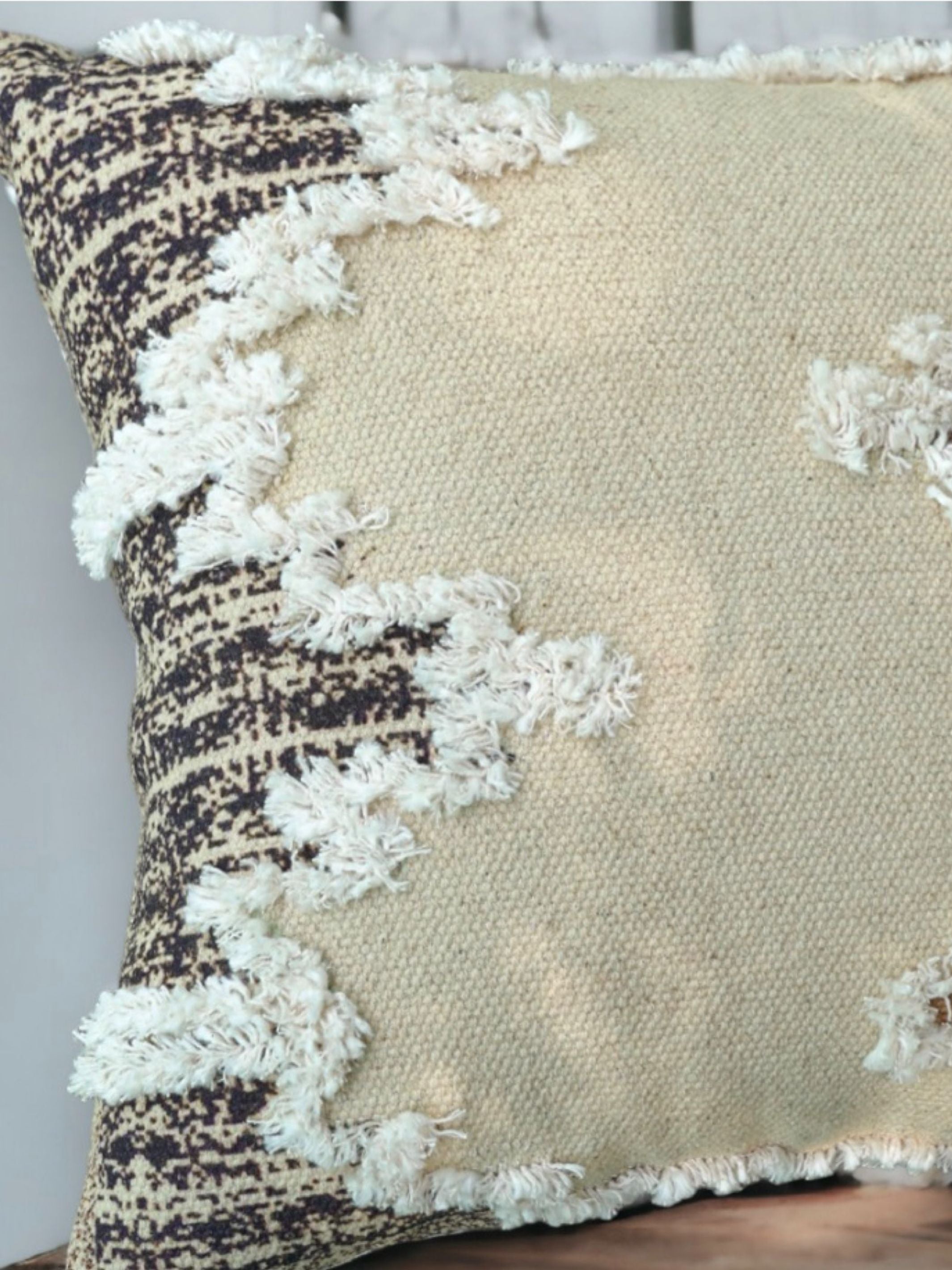 Cushion Cover - Edger Embroidered Cotton