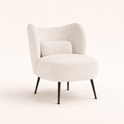 Collin Accent Chair White | Wooden Frame Accent Chair White