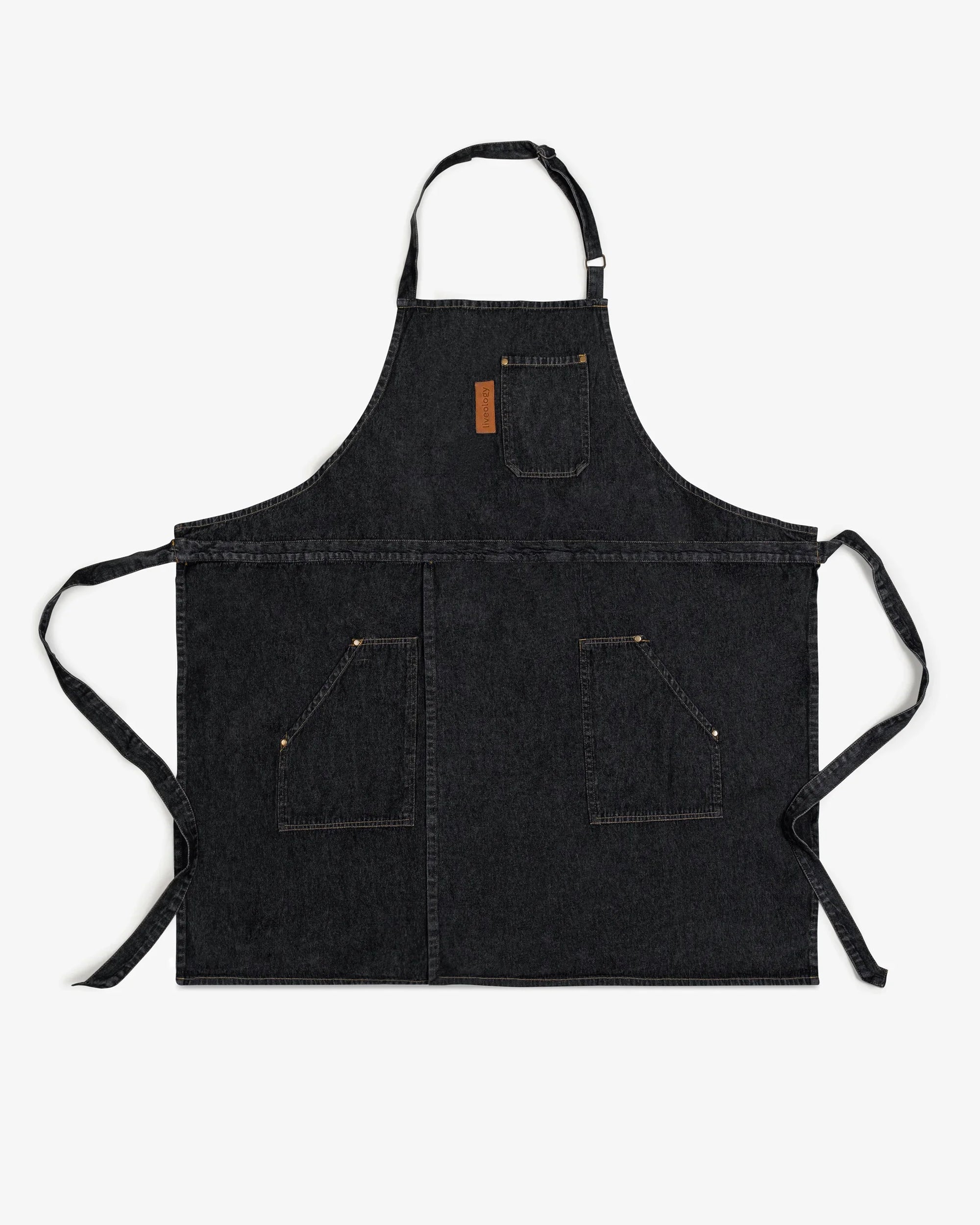 Amarilla  Split-leg Denim Apron  -  Carbon black
