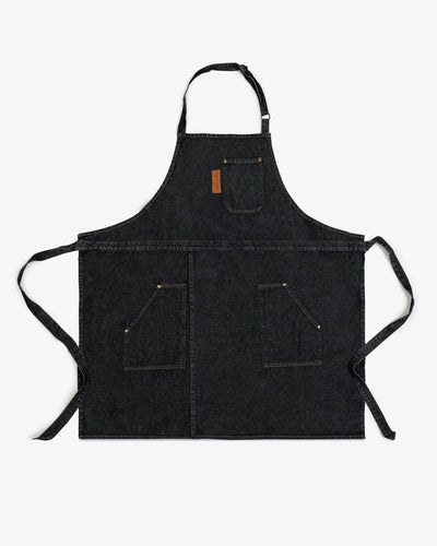 Amarilla  Split-leg Denim Apron  -  Carbon black