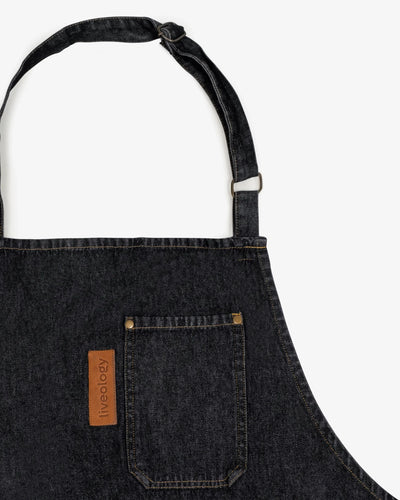Amarilla  Split-leg Denim Apron  -  Carbon black