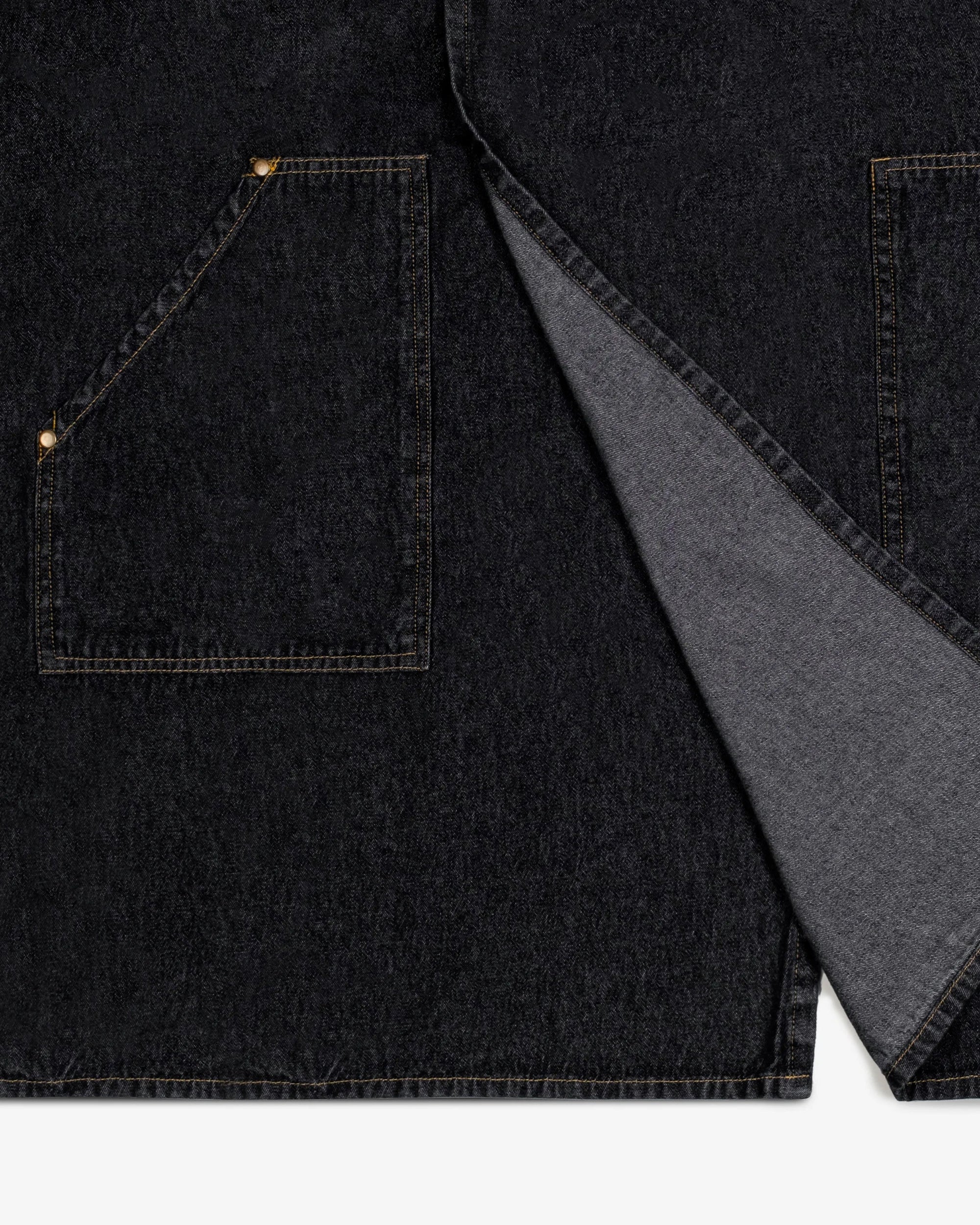 Amarilla  Split-leg Denim Apron  -  Carbon black
