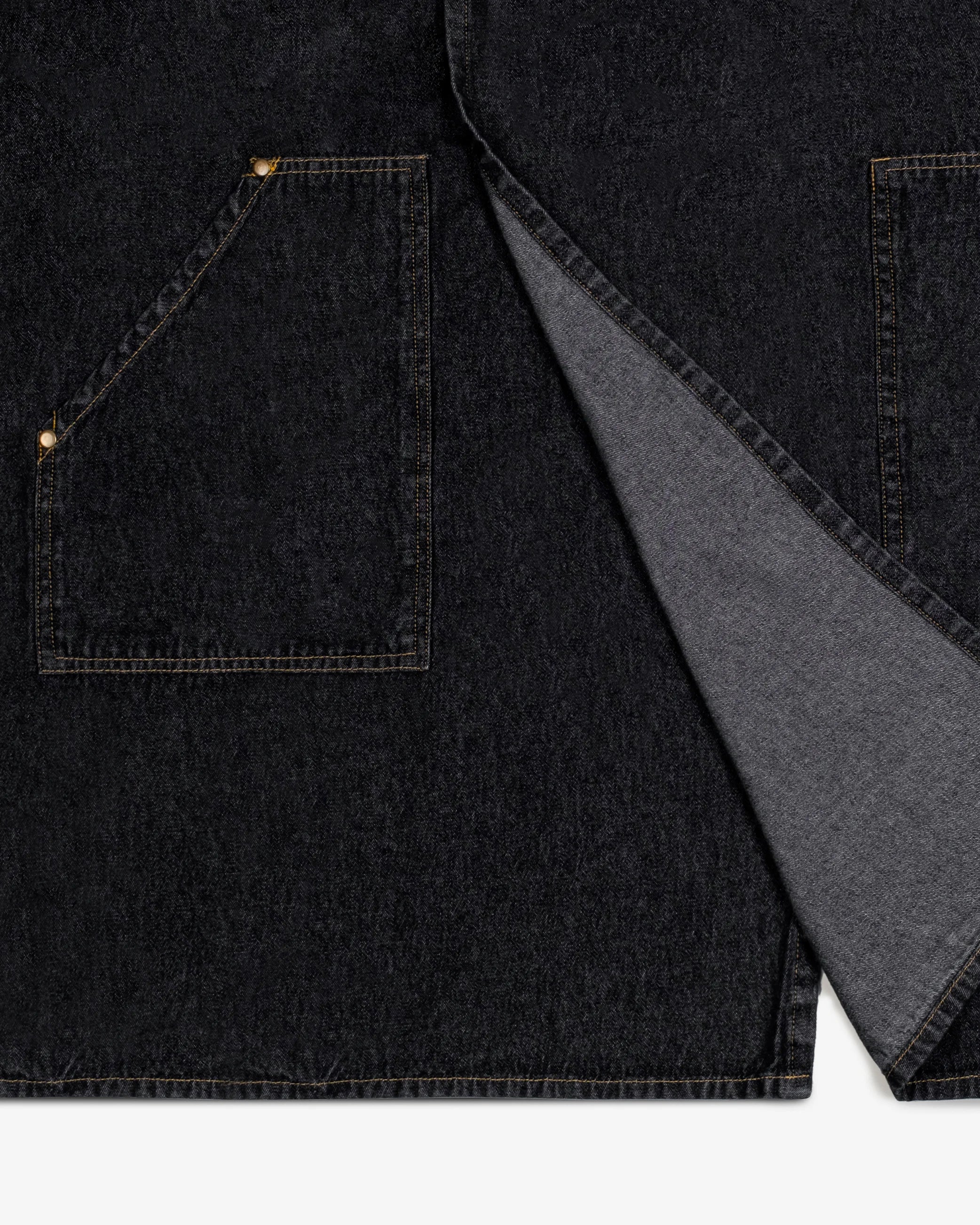Amarilla  Split-leg Denim Apron  -  Carbon black