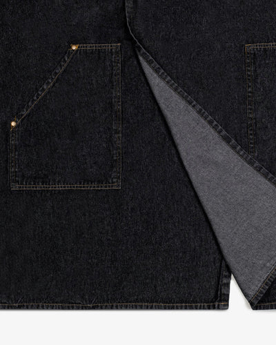 Amarilla  Split-leg Denim Apron  -  Carbon black